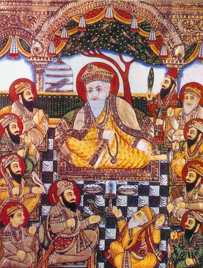 Guru Nanak and the Sikh Gurus with Bhai Mardana and Bhai Bala 
