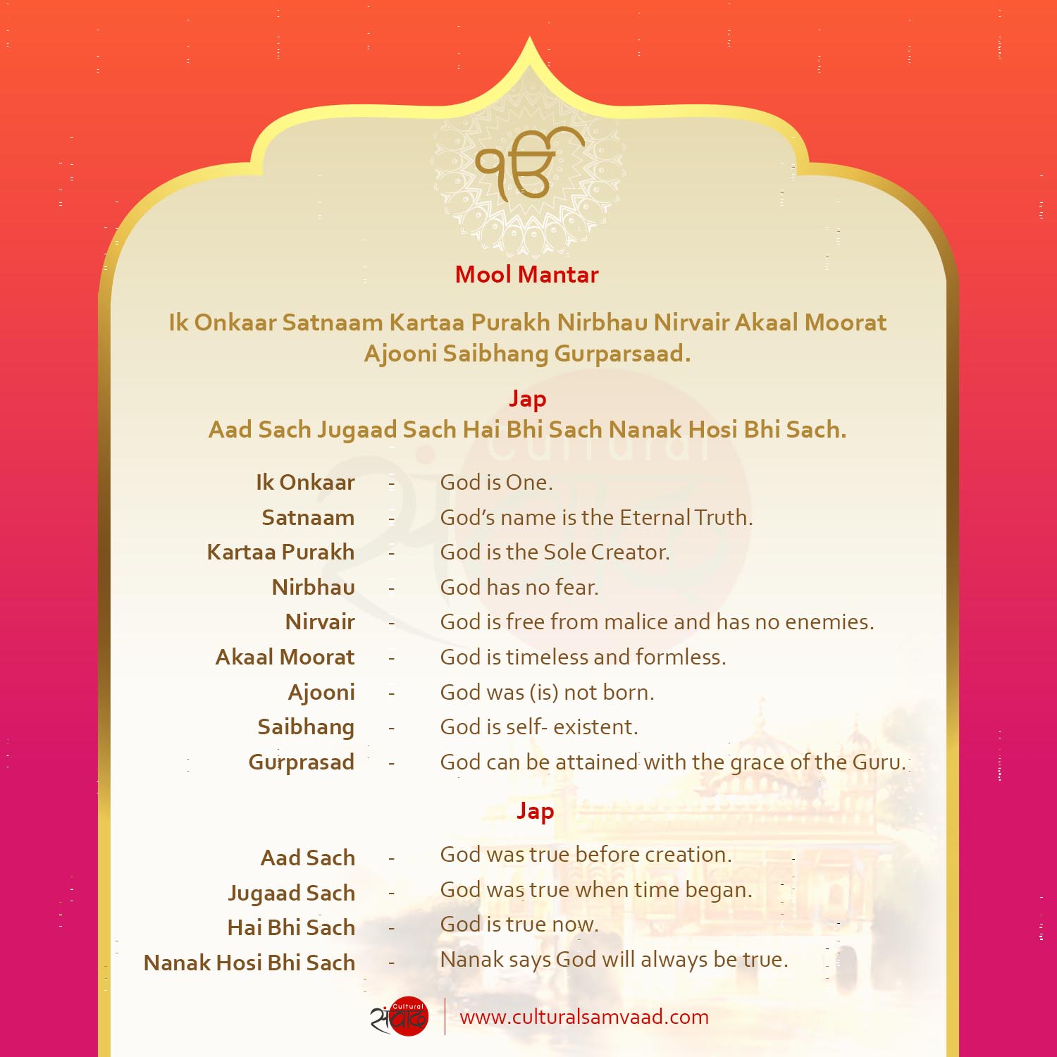 Mool Mantar - Guru Granth Sahib