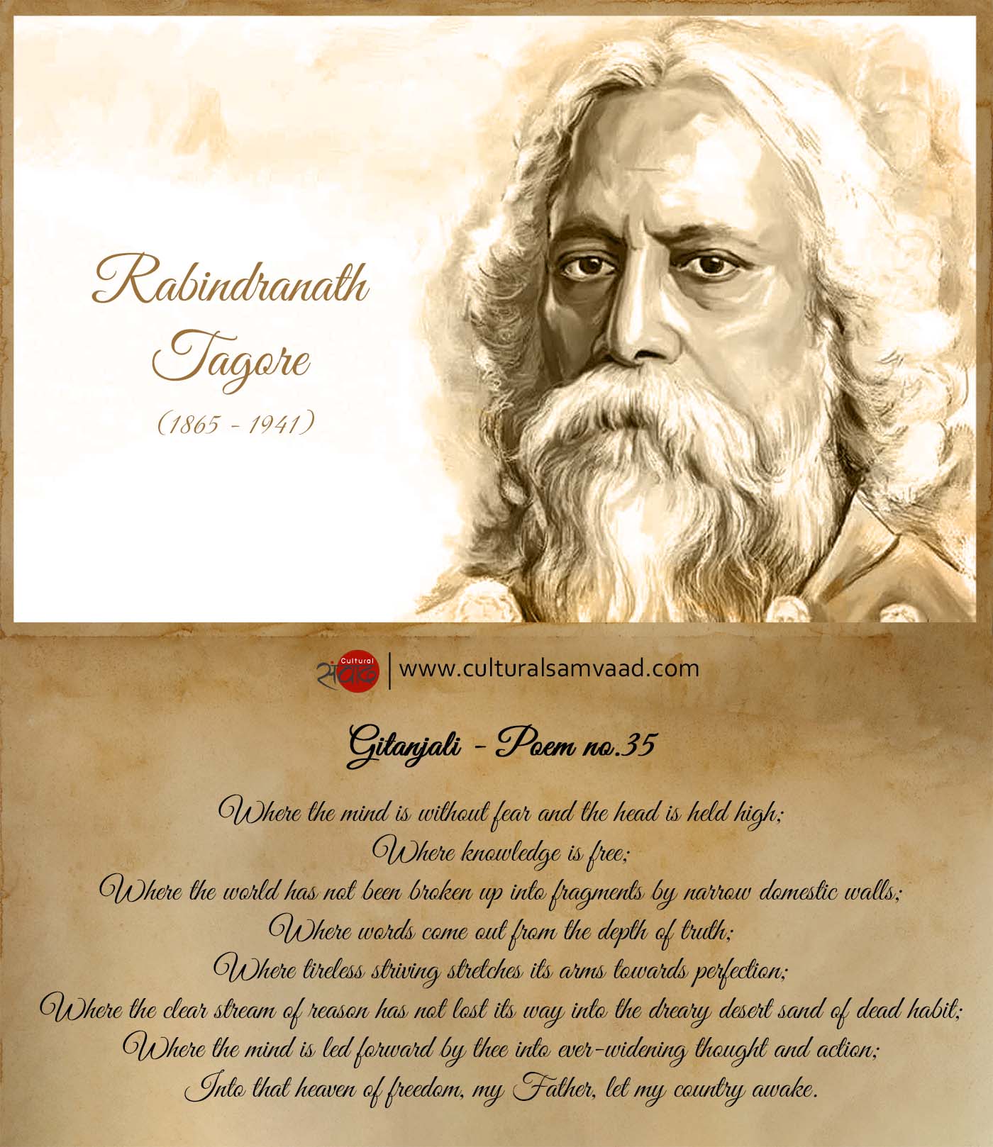 Rabindranath Tagore Where the Mind is without Fear