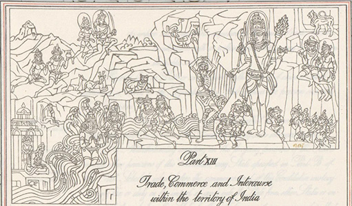 Mamallapuram Bas Relief - Painting in the Constitution of India