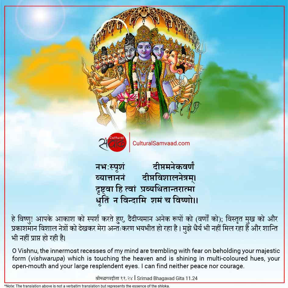 नभःस्पृशं दीप्तमनेकवर्णं Bhagavad Gita 11.24