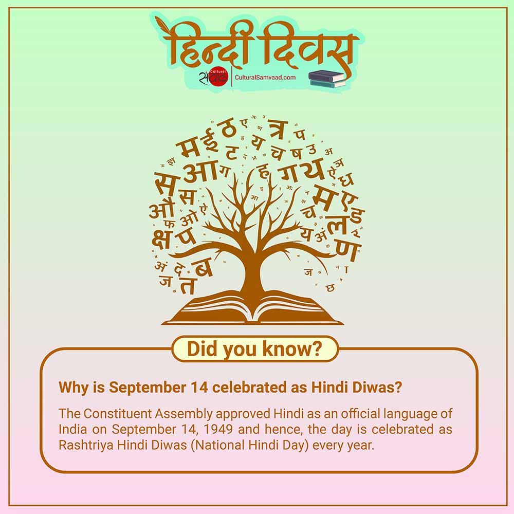 Why is September 14 as celebrated as Hindi Diwas or Hindi Day?