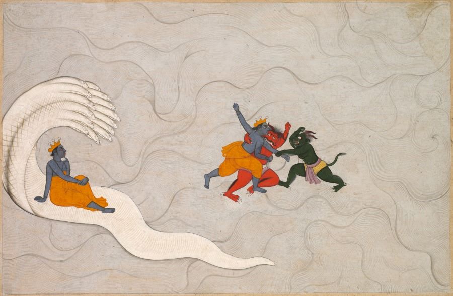 Vishnu Kills Madhu and Kaitabha,