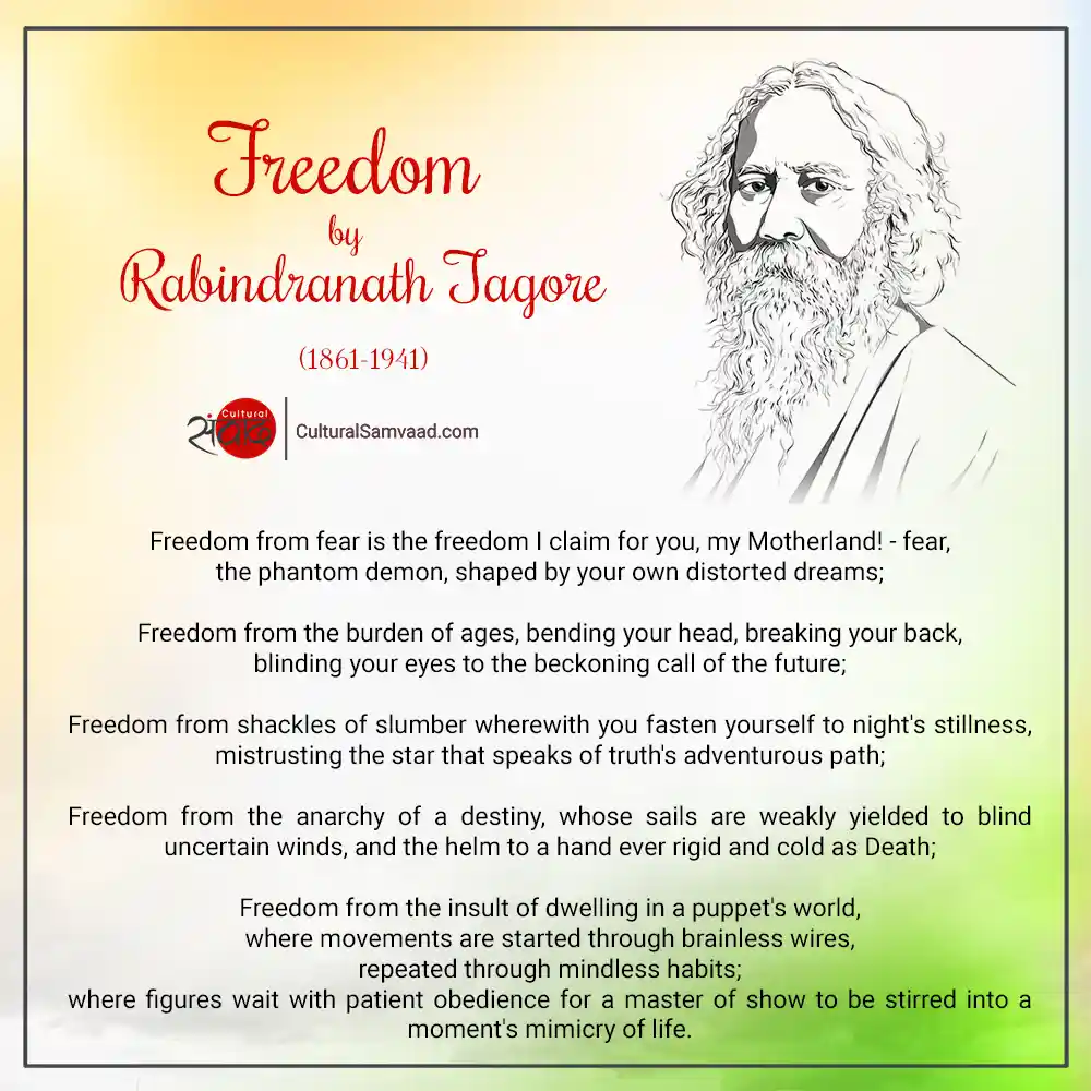 Rabindranath Tagore Famous Poem - Freedom