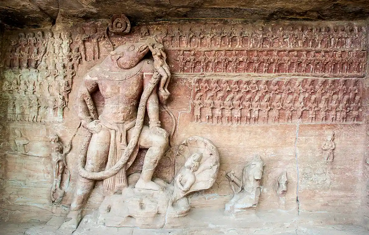 Varaha and Bhudevi or Mother Earth - Cave 5, Udaygiri Caves, Madhya Pradesh