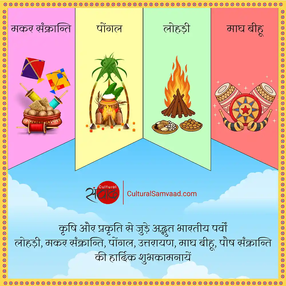 लोहड़ी, मकर संक्रान्ति, पोंगल, उत्तरायण, माघ बीहू, पौष संक्रान्ति Greetings