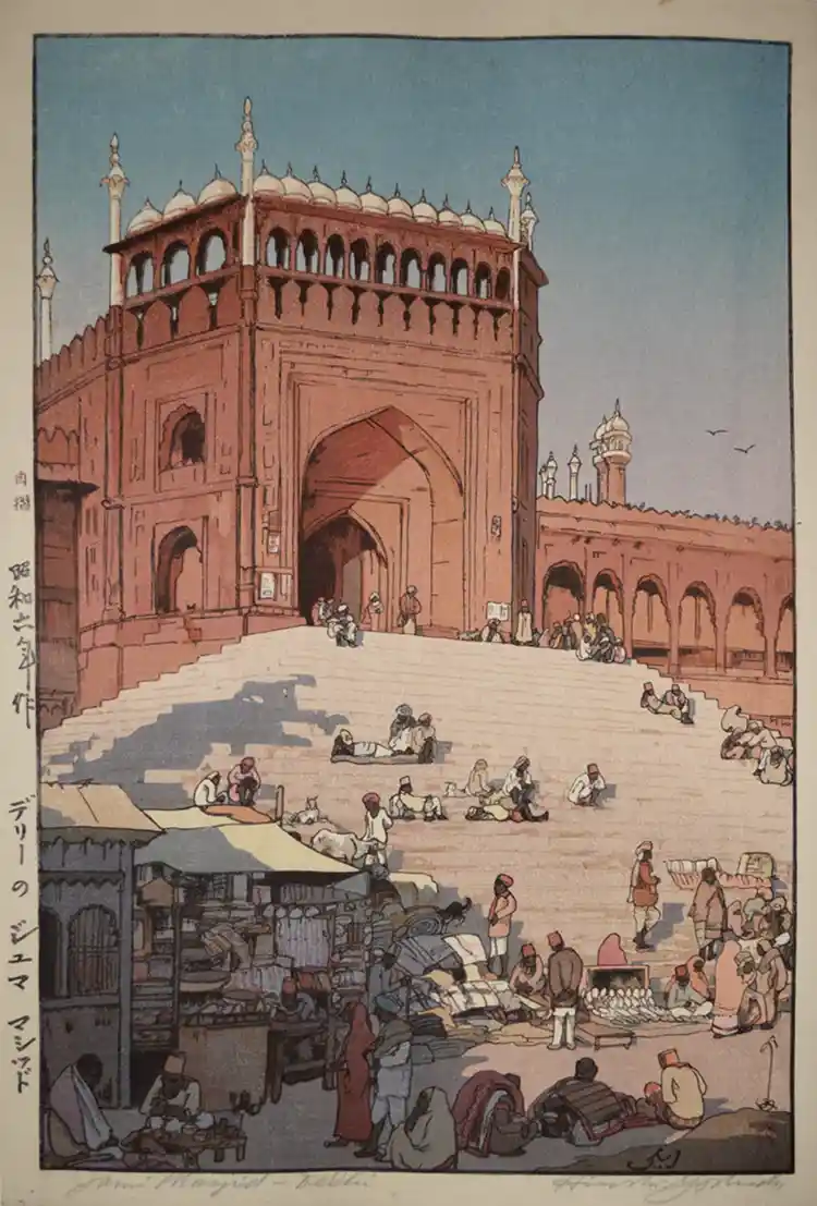 'Jami Masjid, Delhi' by Yoshida Hiroshi | National Museum of Asian Art