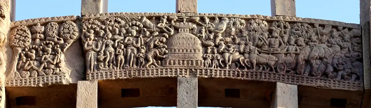 King Ashoka at Ramagrama Stupa - Sanchi