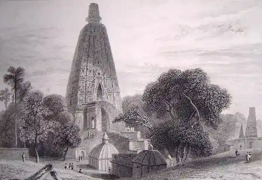 Great Temple at Bodh Gaya - Painting by William Daniell