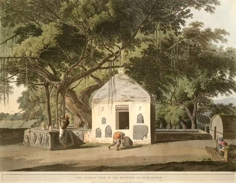 Sacred Tree of the Hindoos Bodh Gaya - Painting by Thomas Daniell