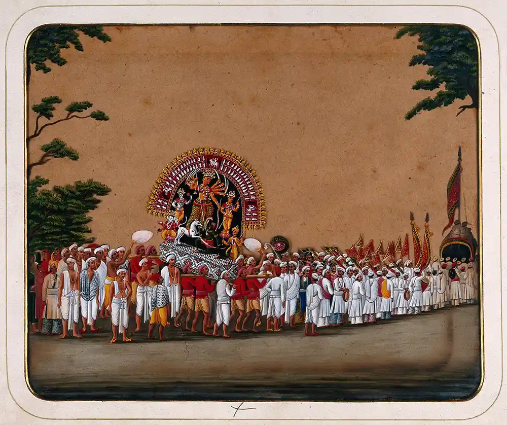 Durga Puja Visarjan Procession Painting