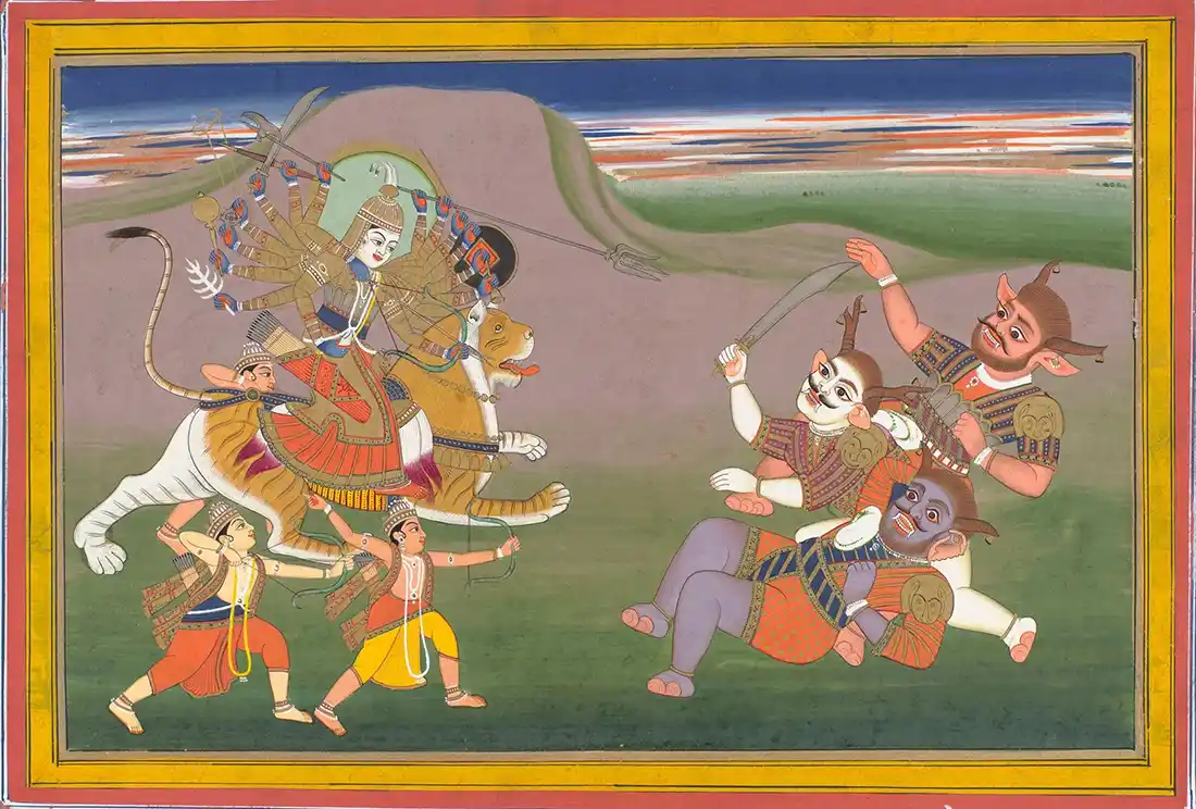 Goddess Durga slaying Nishumbha